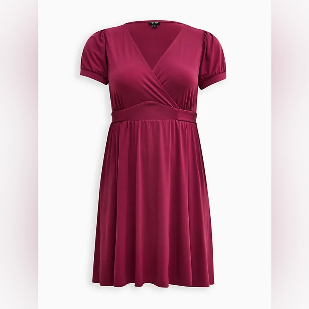 NWT Torrid Size 2 MINI STUDIO KNIT SURPLICE DRESS - Picture 2 of 9